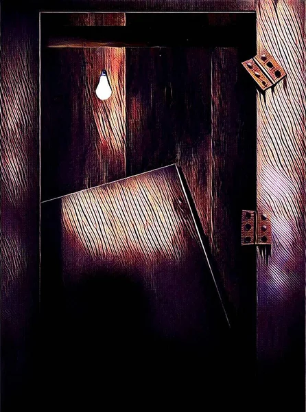 Pintura Surreal Porta Partida Lâmpada — Fotografia de Stock