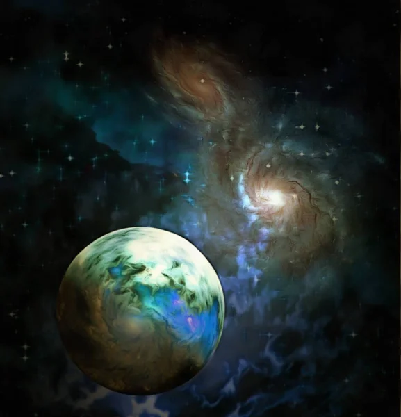 Pintura Planeta Exo Solar — Fotografia de Stock