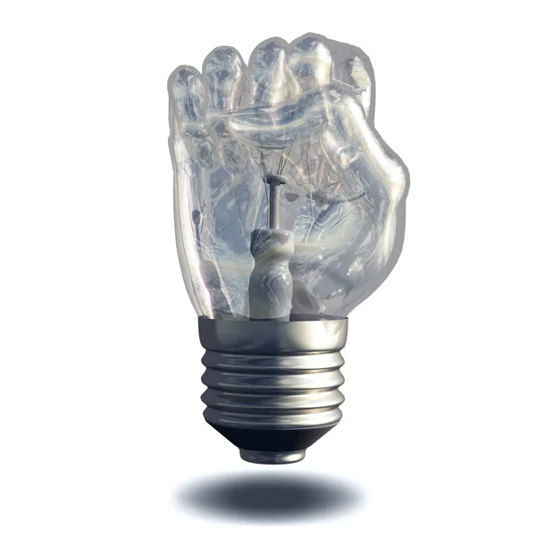 Light Bulb Shape Human Fist — Stock Photo, Image