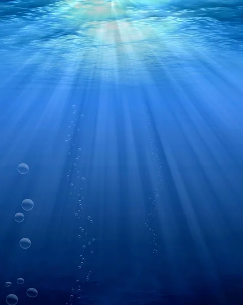 Солнечные Лучи Глубоко Воде — стоковое фото