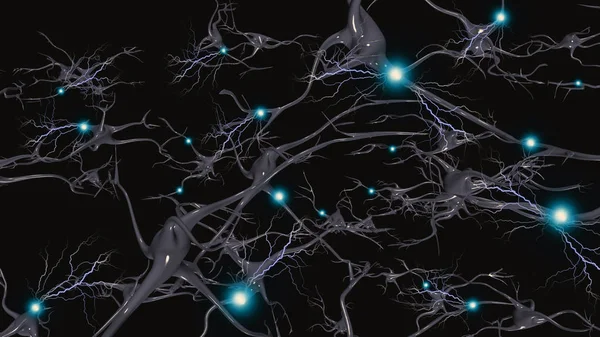 Elektriksel Ateşlemeli Beyin Hücreleri — Stok fotoğraf