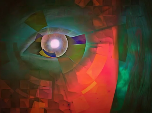 Surreal Contemporary Painting Droid Eye — Stock Photo, Image