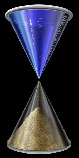 Hourglass Symbolizes Concept Time Money — Stock Photo, Image