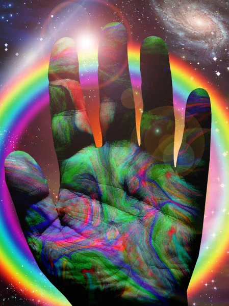 Vibrant Color Hand Современный Фон — стоковое фото