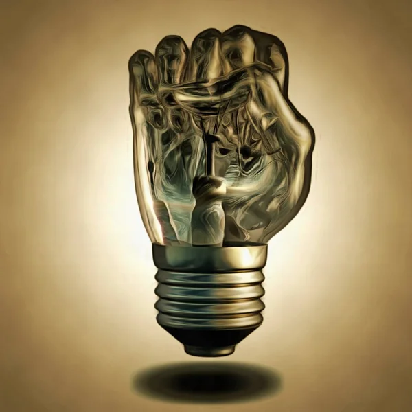 Fist Light Bulb Lienzo —  Fotos de Stock