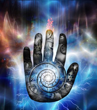 İnsan eli makine saati ile