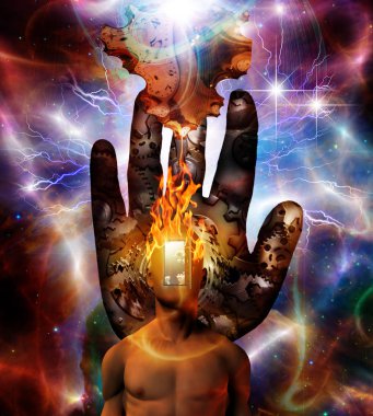 Kozmik uzayda yanan zihin