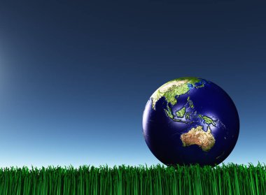 Austrailasia odaklanmış. Çim yeryüzünde. Nasa tarafından döşenmiş bu görüntü unsurları