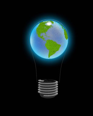 Dünya ampul. Renkli modern resimde arka planı için