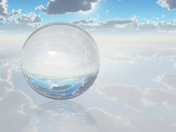 Paisagem Surreal Com Esfera Cristal — Fotografia de Stock