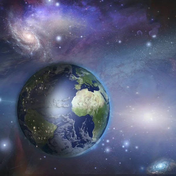 地球白天晚上在空间 图片中的元素由美国宇航局提供 — 图库照片