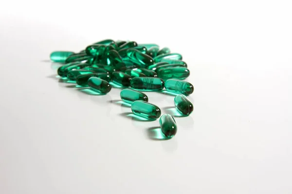 Grouping Green Transparent Capsules — Stock Photo, Image