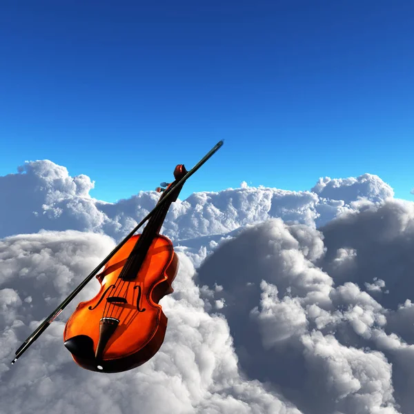 Violín Clásico Las Nubes — Foto de Stock