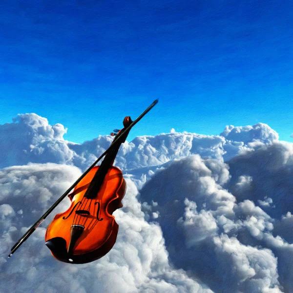 Classical Violin Clouds — Stock Photo, Image