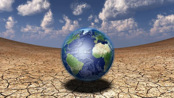 Render Globe Surreal Desert — Stock Photo, Image