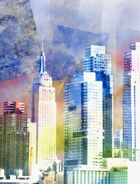 Moderne Kunst New Yorker Wolkenkratzer — Stockfoto