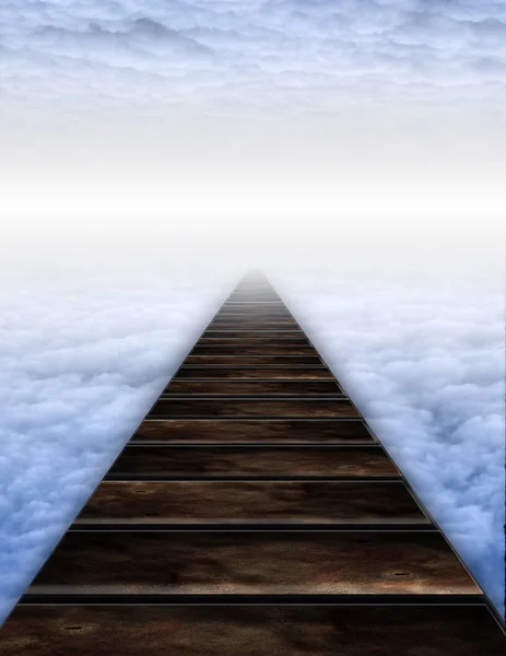 Path Clouds Colorful Modern Illustration Background — Stock Photo, Image