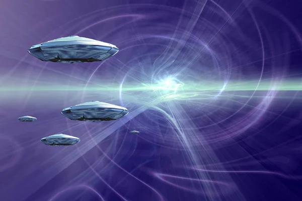 Spaceships Hyperspace Colorful Illustration — Stock Photo, Image