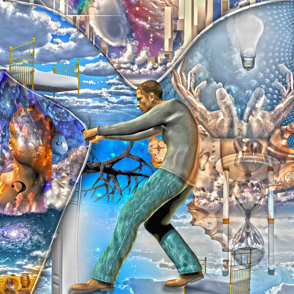 Man pulls back curtain of reality