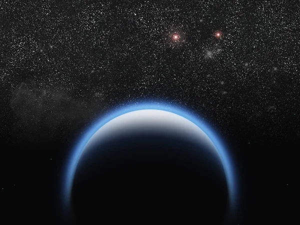 Planeten Und Sternenlandschaft Farbenfrohe Moderne Illustration Für Hintergrund — Stockfoto