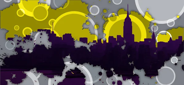 Нью Йорк Skyline Силуети Абстрактним Фоном Рендерінг — стокове фото