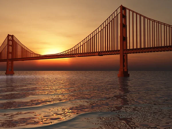 Golden Gate Híd Illusztráció — Stock Fotó