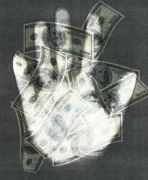 100 Dollar Banknotes Hand — Stock Photo, Image