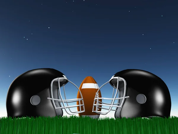 American Football Helmet Ball Composition — Stock Photo, Image