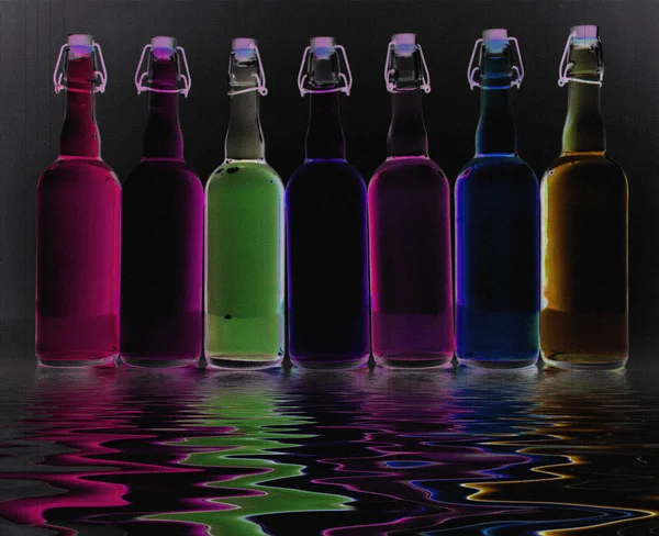 Color Filled Bottles Abstract — Stock Photo, Image
