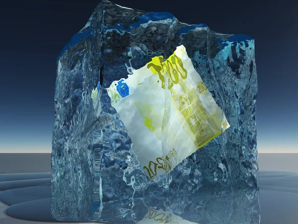 Frozen 200 Euro Note Colorful Illustration — Stock Photo, Image