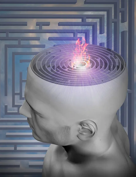 Burning Maze Mind — Stock Photo, Image