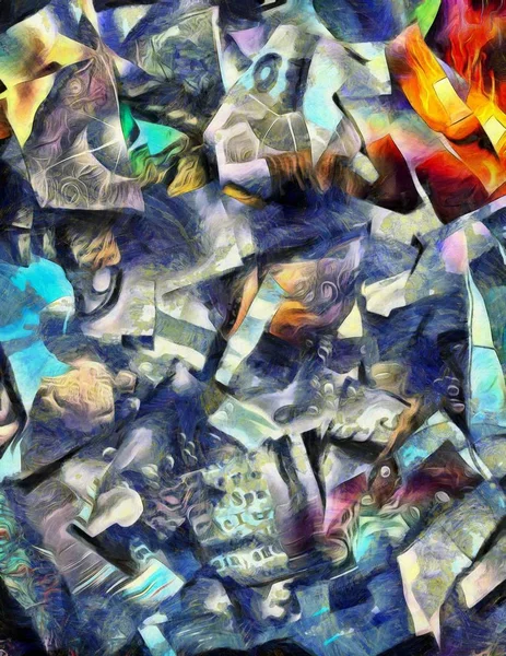 Fantasie Multi Gelaagde Abstracte Compositie — Stockfoto