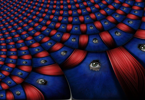 Guckende Augen Fraktal Farbenfrohe Moderne Illustration Für Hintergrund — Stockfoto
