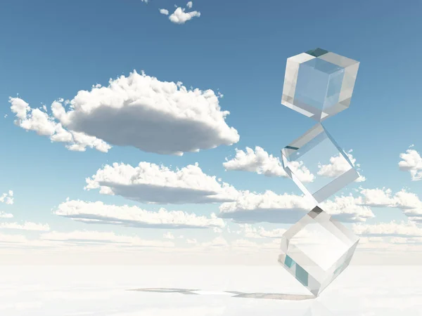 Clear Cubes Stacked Corners — Stock Photo, Image