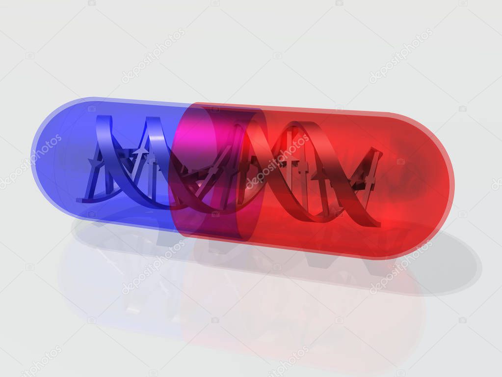 DNA Capsule on light background