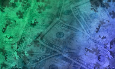 Dolar banknotlar bulmaca soyut