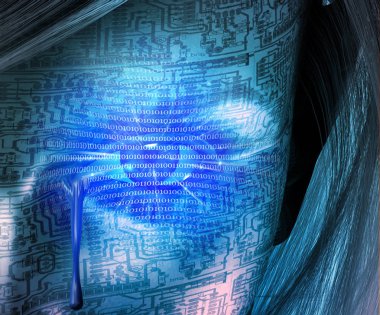 Cyborg kadın çığlıkları. İkili kod, devre desen
