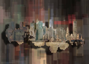 New York arka plan üzerinde. 3D render