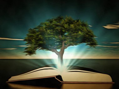 Tree grows from book. clipart
