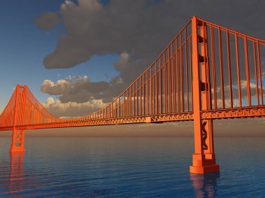 Golden Gate Köprüsü 3d render