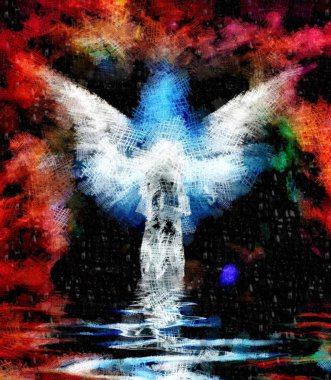 Soyut resim ve çizim kanatlar