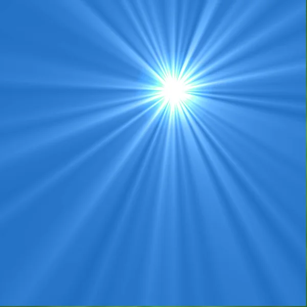 Rayons Soleil Dans Ciel Bleu — Photo