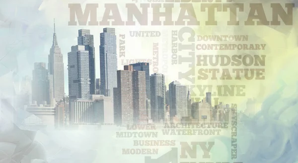 Manhattan Färgglad Modern Illustration För Bakgrund — Stockfoto