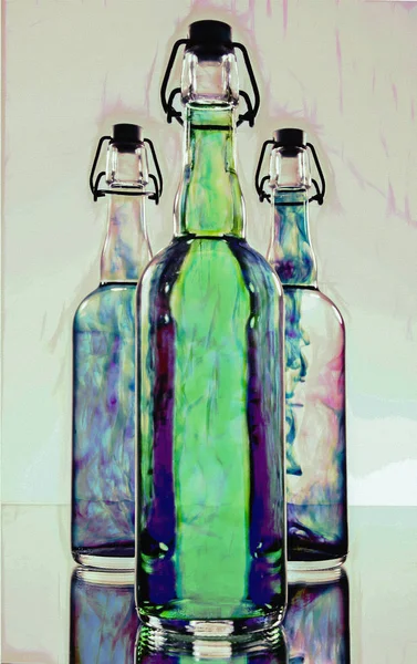 Bottiglie Chiave Alta Colore — Foto Stock