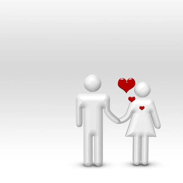 Couple Hearts Colorful Illustration — Stock Photo, Image