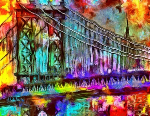 Oil Paint Bridge — Stock Photo, Image