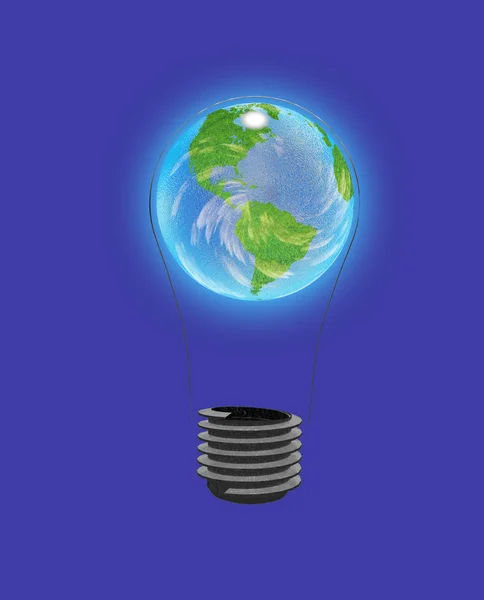 Symbolism Earth Light Bulb — Stock Photo, Image