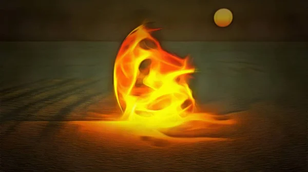 Surrealismo Fuego Místico Desierto —  Fotos de Stock