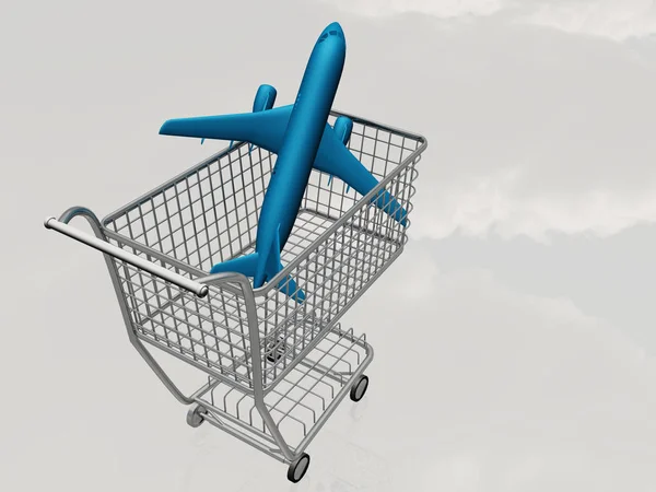 Jet Aircraft Shopping Cart — Stock Photo, Image