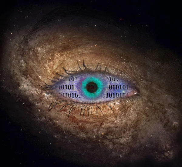 Supernova eye with binary code